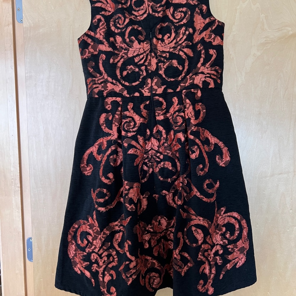 Yoana Barashi for Anthropologie Black and Orange Mirissa Dress Size 12 - Picture 5 of 8